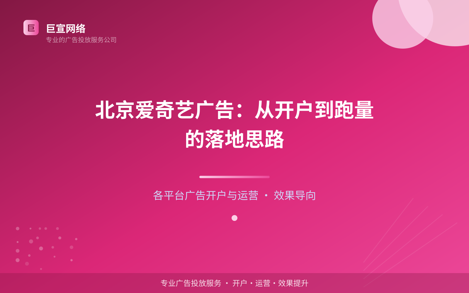 北京爱奇艺广告:从开户到跑量的落地思路(投放总览) 北京爱奇艺广告:从开户到跑量的落地思路(投放总览)
